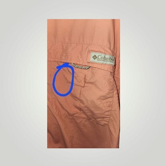 Columbia Men’s Button Up Vented Fishing Shirt Short Sleeve coral! Pink XL - Picture 7 of 9